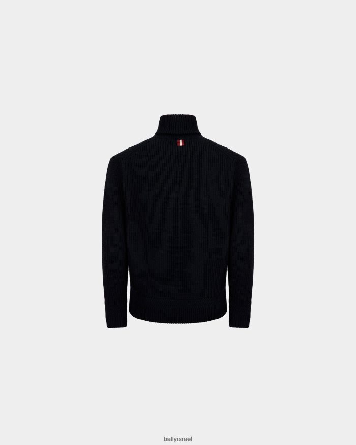 כְּחוֹל Bally סוודר צווארון גולף גברים הַלבָּשָׁה AS12D504