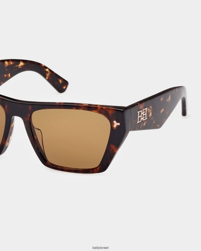 חום Bally משקפי שמש גיאומטריים של אשלי עם מסגרת מלאה נשים אביזרים AS12D50