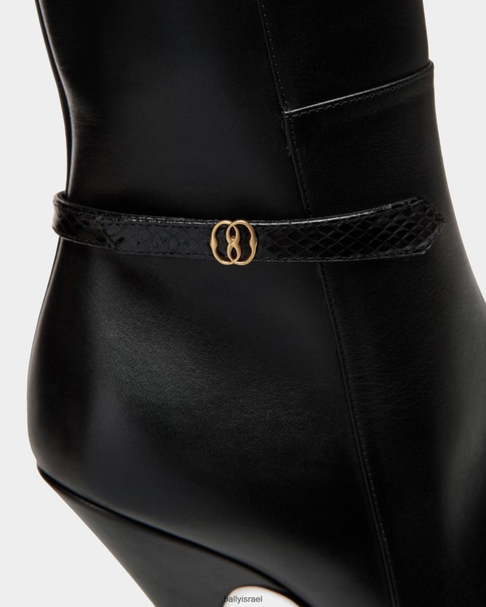 שָׁחוֹר Bally מגפי פולינה עור נשים הַנעָלָה AS12D525