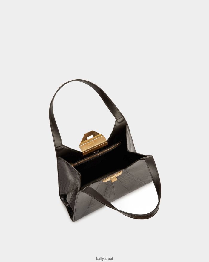 שָׁחוֹר Bally תיק כתף מוטה מעור נשים אביזרים AS12D530
