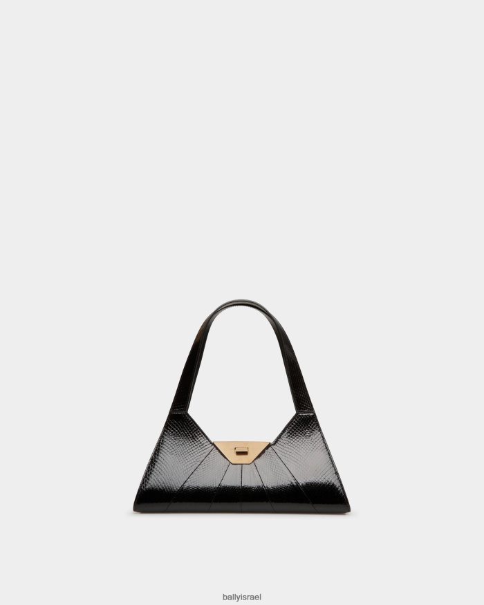 שָׁחוֹר Bally תיק כתף הטיה מעור נחש נשים אביזרים AS12D534