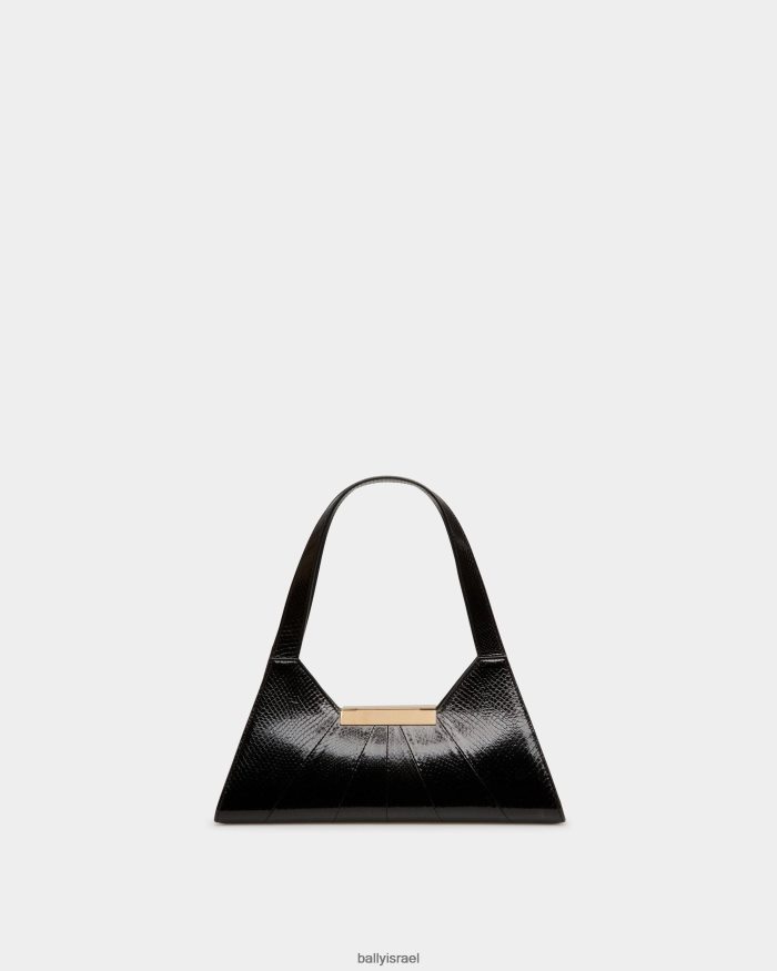 שָׁחוֹר Bally תיק כתף הטיה מעור נחש נשים אביזרים AS12D534