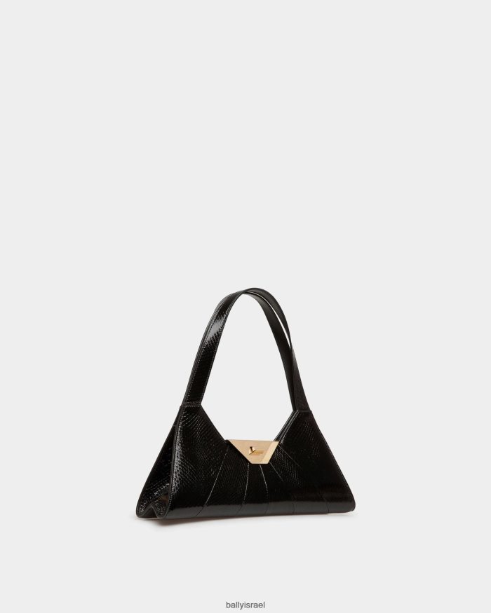 שָׁחוֹר Bally תיק כתף הטיה מעור נחש נשים אביזרים AS12D534
