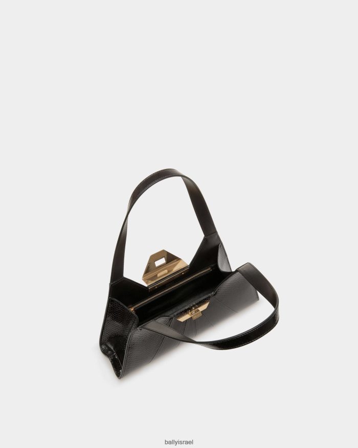 שָׁחוֹר Bally תיק כתף הטיה מעור נחש נשים אביזרים AS12D534