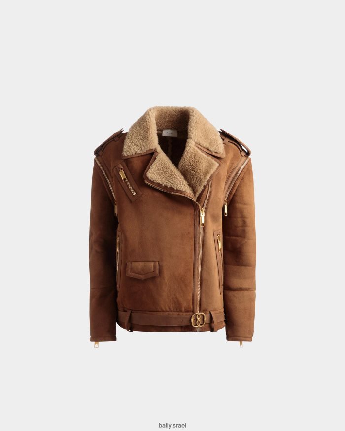 חום Bally ז'קט ז'רלינג כפול חזה נשים הַלבָּשָׁה AS12D536