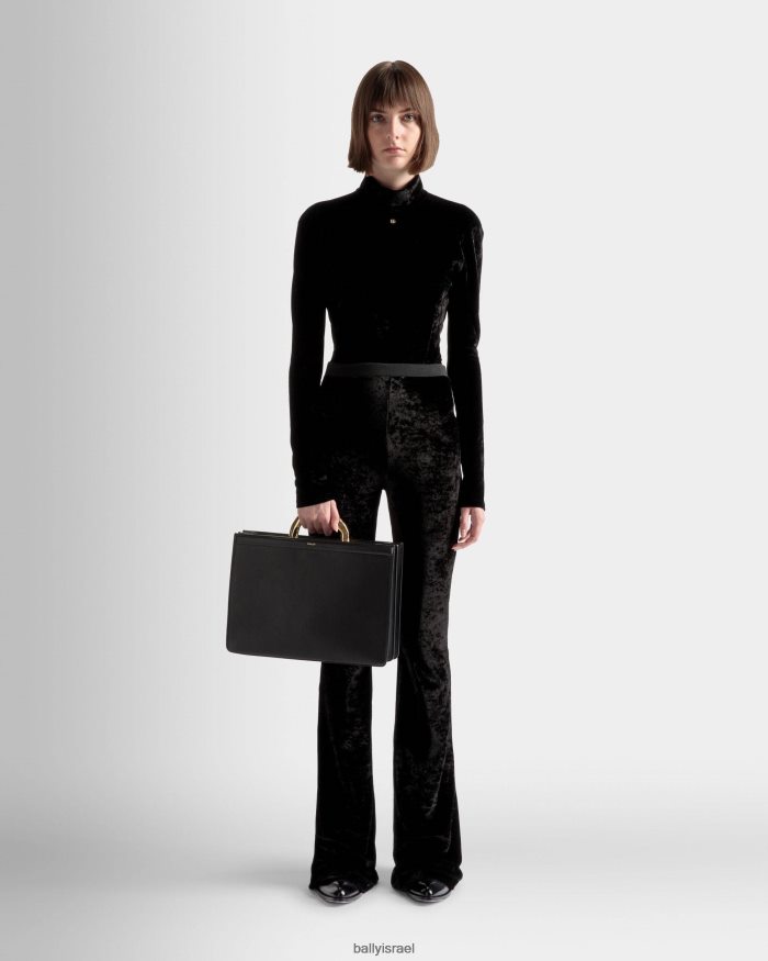 שָׁחוֹר Bally עור תיק ידית עליונה בארוק נשים אביזרים AS12D542