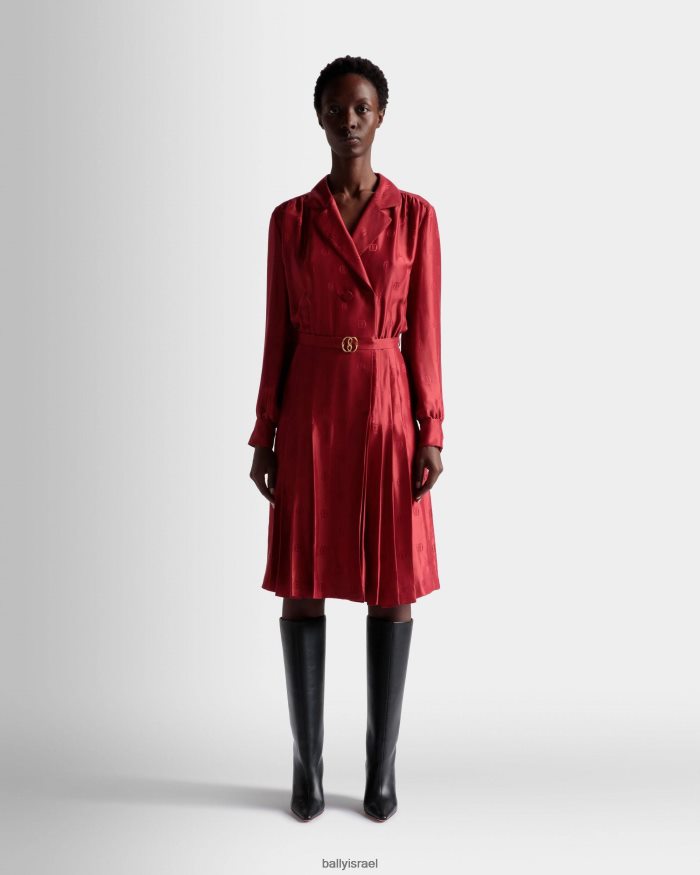 אָדוֹם Bally שמלת חגורה סמלית נשים הַלבָּשָׁה AS12D544