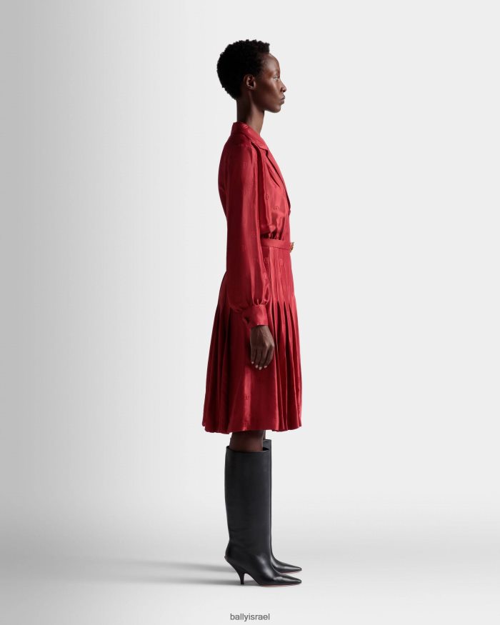 אָדוֹם Bally שמלת חגורה סמלית נשים הַלבָּשָׁה AS12D544