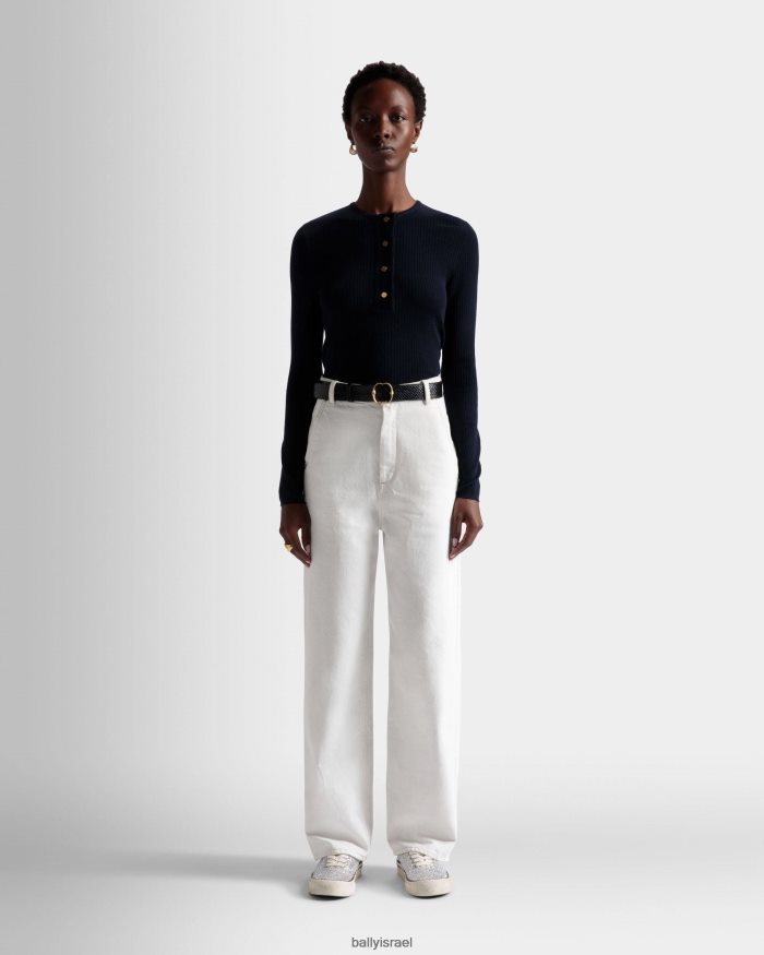 לבן Bally ג'ינס מולבן נשים הַלבָּשָׁה AS12D548