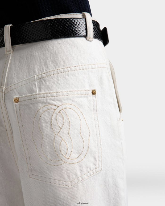 לבן Bally ג'ינס מולבן נשים הַלבָּשָׁה AS12D548