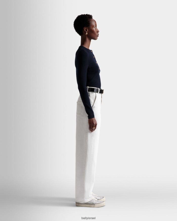 לבן Bally ג'ינס מולבן נשים הַלבָּשָׁה AS12D548