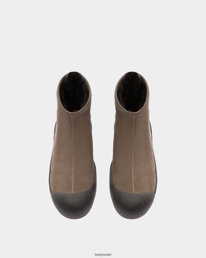 חום Bally זמש מגפיים מתולתל נשים הַנעָלָה AS12D54