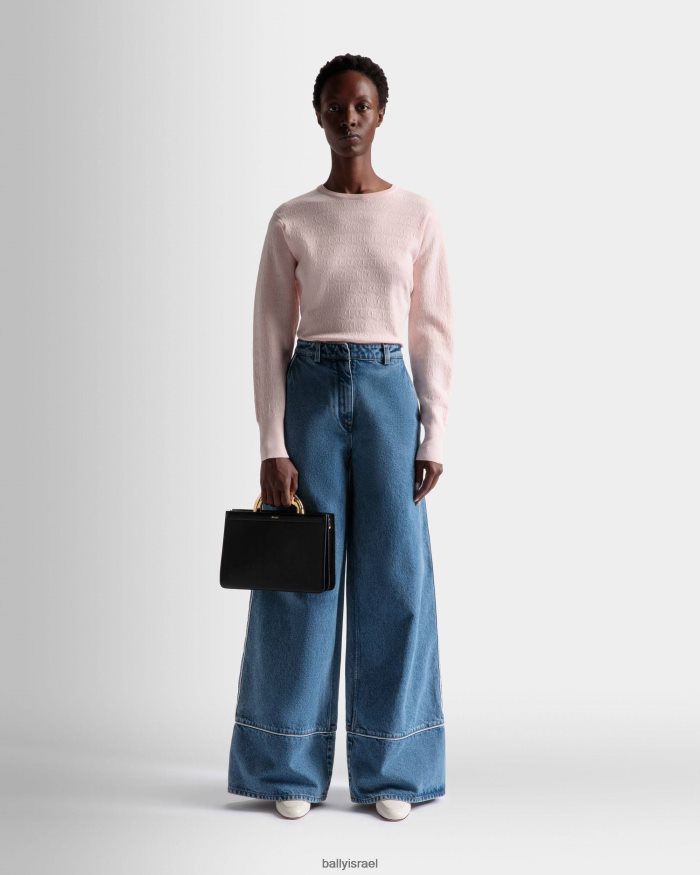 שָׁחוֹר Bally עור תיק ידית עליונה בארוק נשים אביזרים AS12D551