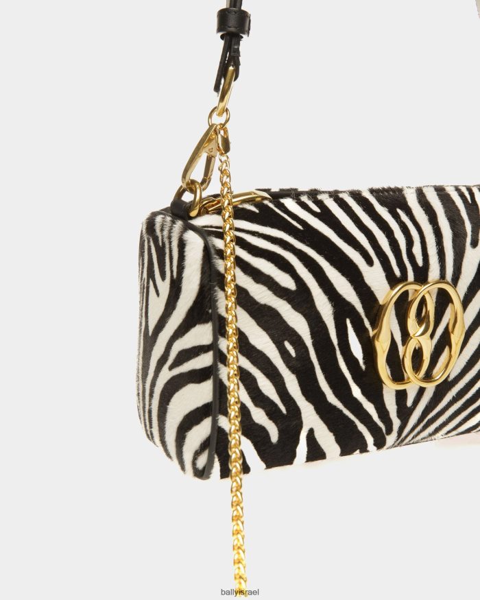 לבן Bally סמל מיני תיק עור עגל שיער נשים אביזרים AS12D565