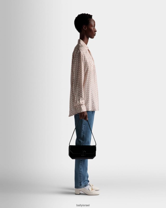 שָׁחוֹר Bally תיק כתף סמל עור נשים אביזרים AS12D571