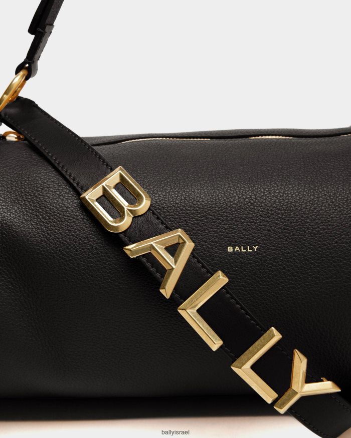 שָׁחוֹר Bally עור תיק קרוסבודי חבית קטנה נשים אביזרים AS12D573