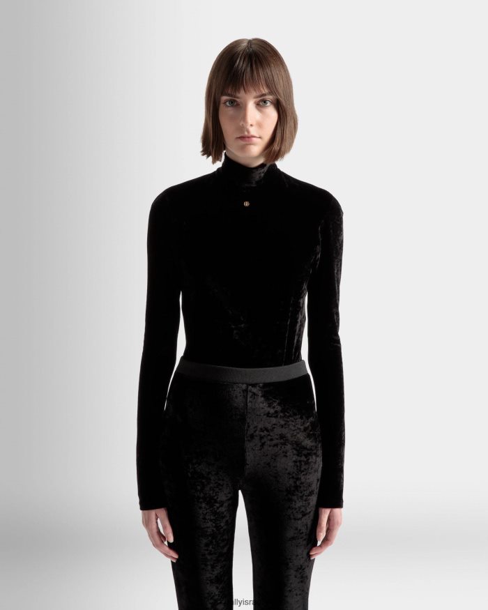 שָׁחוֹר Bally מכנסיים מתרחבים קטיפה נשים הַלבָּשָׁה AS12D576