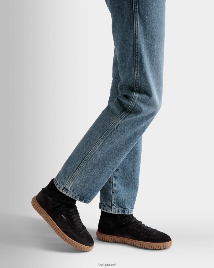 שָׁחוֹר Bally נעלי ספורט לנגן ועור ענבר נשים הַנעָלָה AS12D597