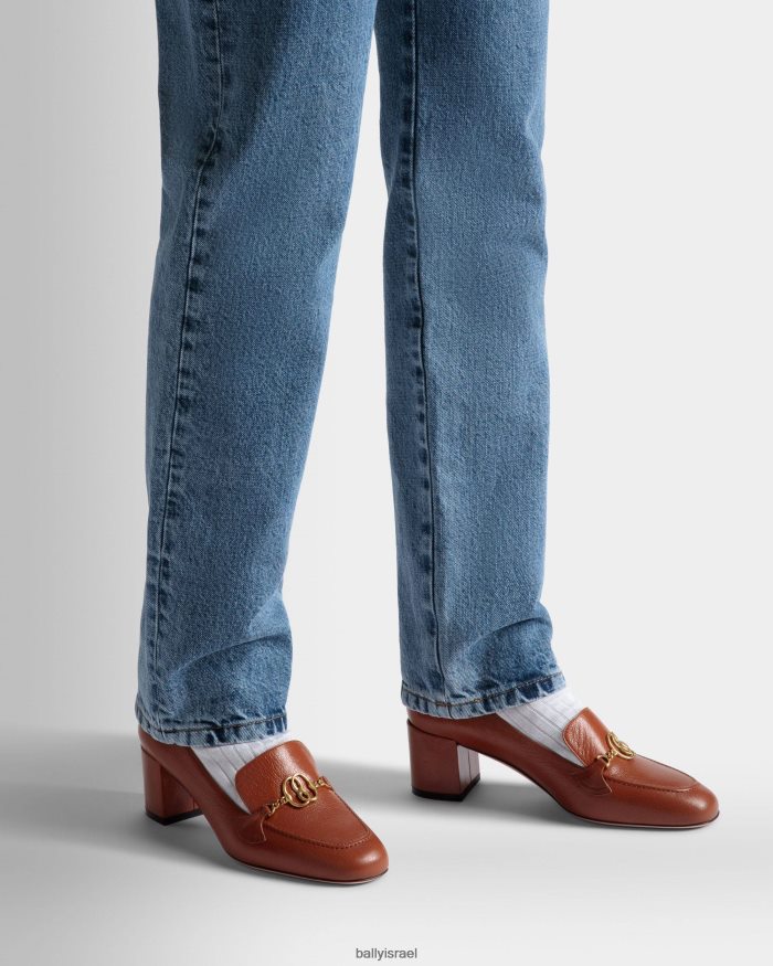 חום Bally סמל שואב עור נשים הַנעָלָה AS12D5