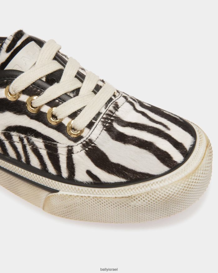 לבן Bally נעלי ספורט סנטה אנה עור עגל שיער נשים הַנעָלָה AS12D602