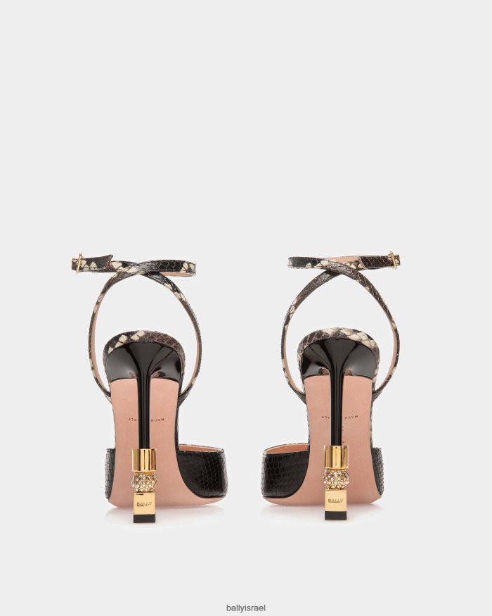 שָׁחוֹר Bally משאבת רצועת קרסול חסומה נשים הַנעָלָה AS12D616