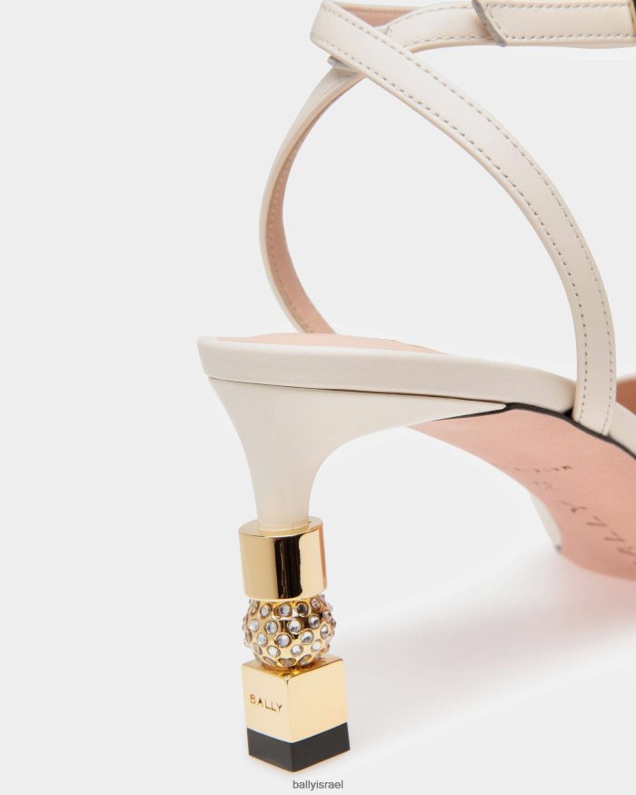 לבן Bally משאבת רצועת קרסול חסומה נשים הַנעָלָה AS12D617
