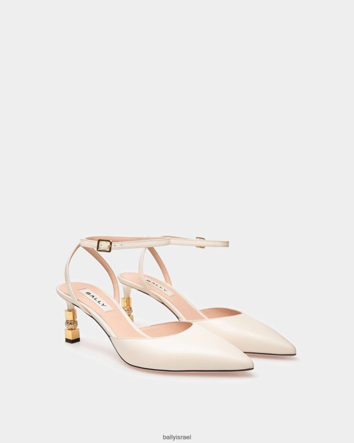 לבן Bally משאבת רצועת קרסול חסומה נשים הַנעָלָה AS12D617