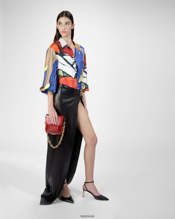 שָׁחוֹר Bally משאבת רצועת קרסול חסומה נשים הַנעָלָה AS12D620