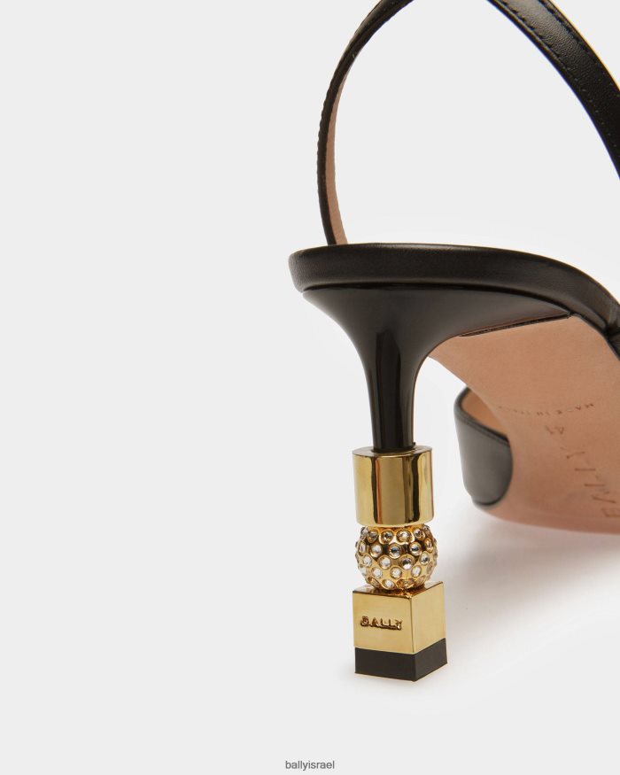 שָׁחוֹר Bally משאבת רצועת קרסול חסומה נשים הַנעָלָה AS12D620