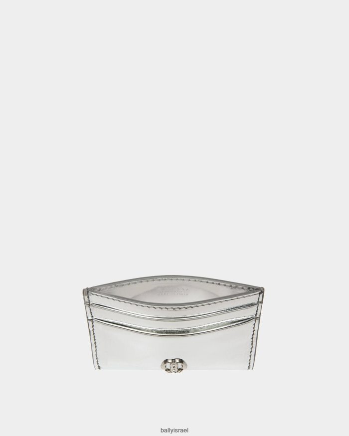 כסף Bally מחזיק כרטיס ביקור סמל עור נשים אביזרים AS12D626