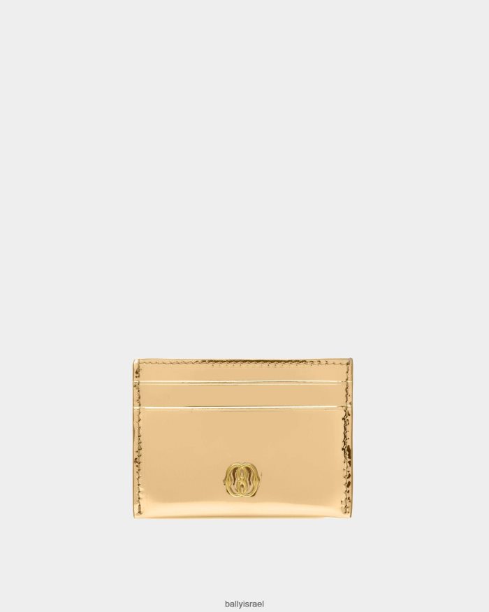 זהב Bally מחזיק כרטיס ביקור סמל עור נשים אביזרים AS12D627