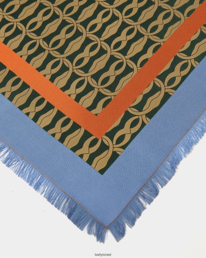 סַסגוֹנִיוּת Bally משי צעיף מרובע בהדפס סמל נשים אביזרים AS12D634