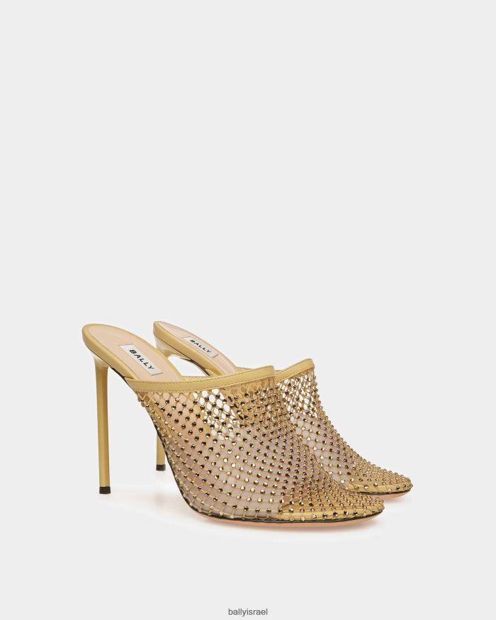 זהב Bally פרד רשת קריסטל נשים הַנעָלָה AS12D637