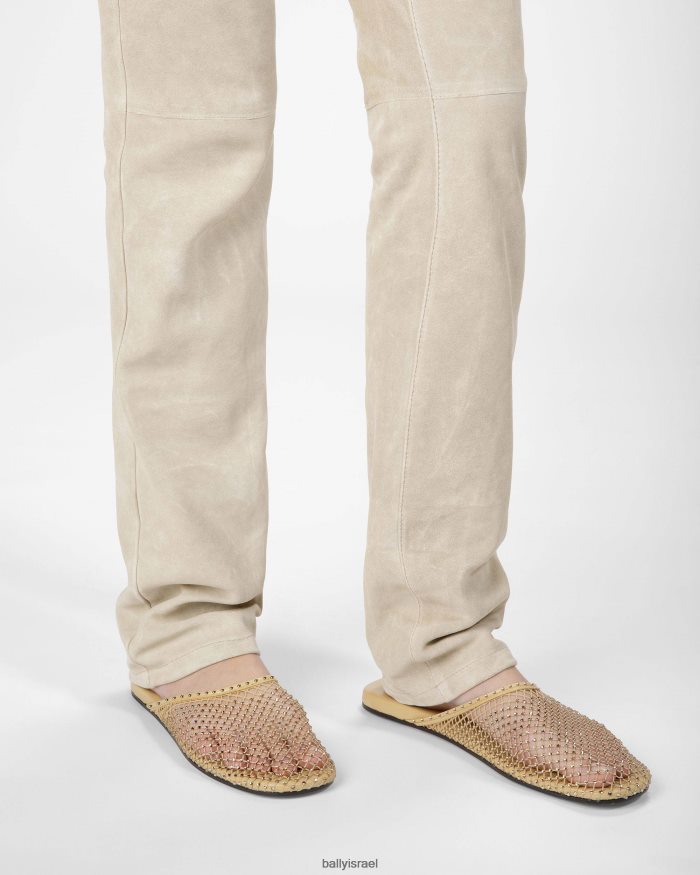 זהב Bally מזרן רשת קריסטל נשים הַנעָלָה AS12D639