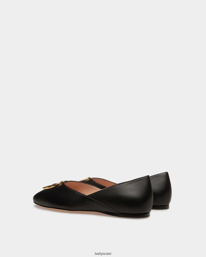 שָׁחוֹר Bally נעלי בית סמל עור נשים הַנעָלָה AS12D645