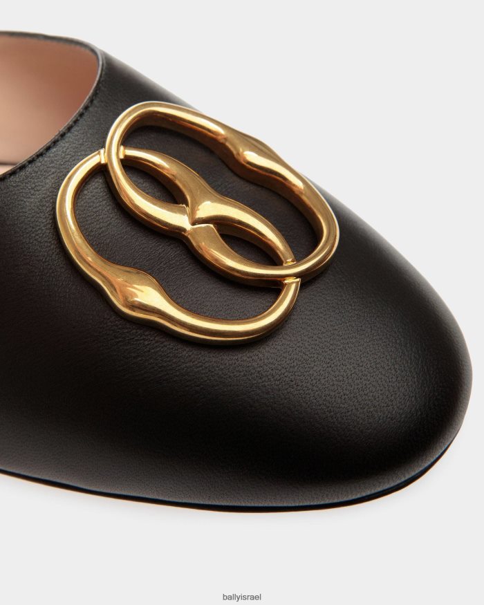 שָׁחוֹר Bally נעלי בית סמל עור נשים הַנעָלָה AS12D645