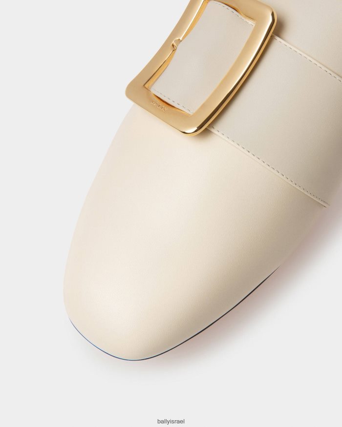 לבן Bally כפכף עור עגל של ג'אנל נשים הַנעָלָה AS12D646