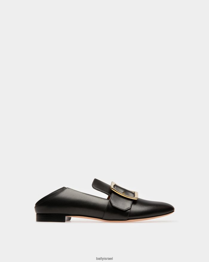 שָׁחוֹר Bally כפכף עור עגל של ג'אנל נשים הַנעָלָה AS12D647