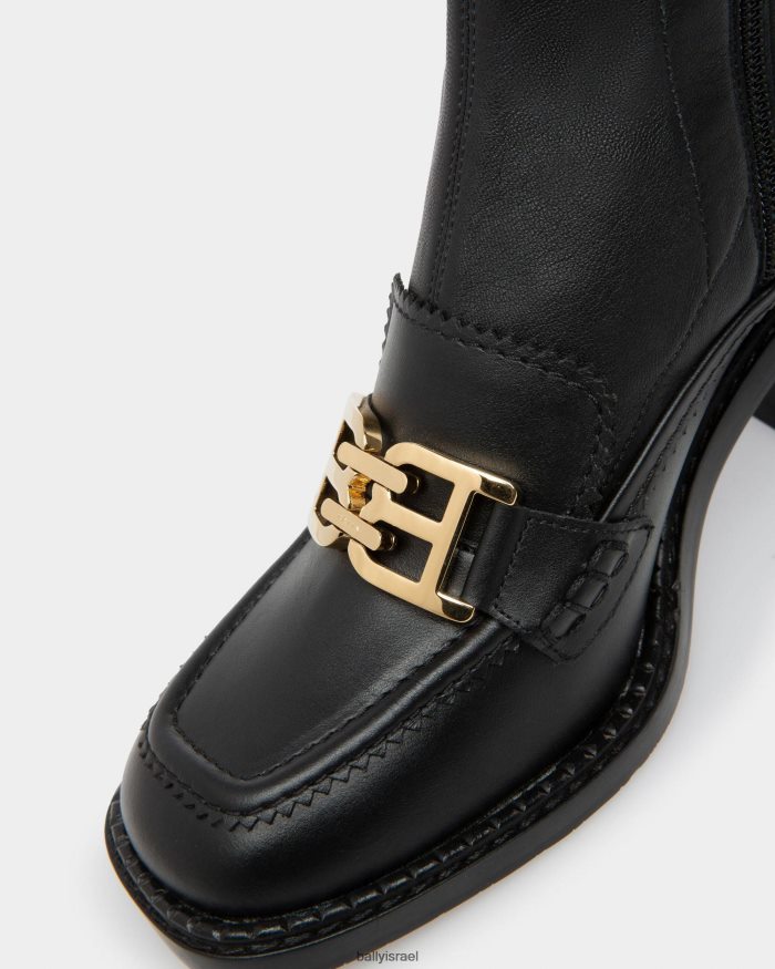 שָׁחוֹר Bally מגפונים מעור אנזי נשים הַנעָלָה AS12D648