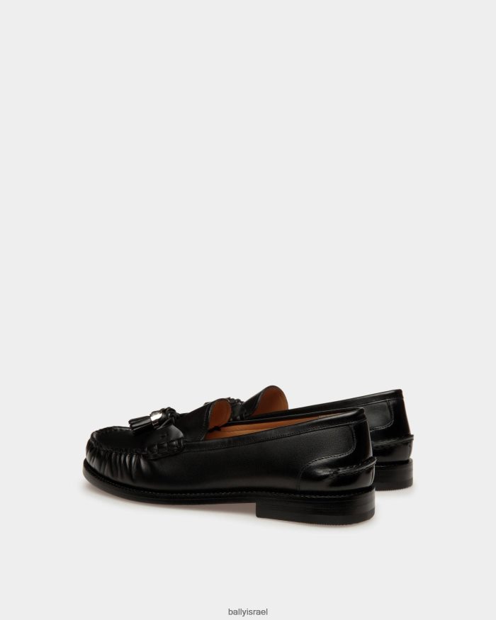 שָׁחוֹר Bally עור מוקסינים של רומא נשים הַנעָלָה AS12D655