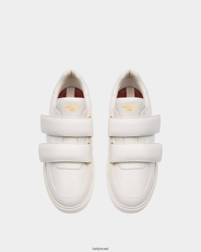 לבן Bally נעלי ספורט מעור מאייור נשים הַנעָלָה AS12D656