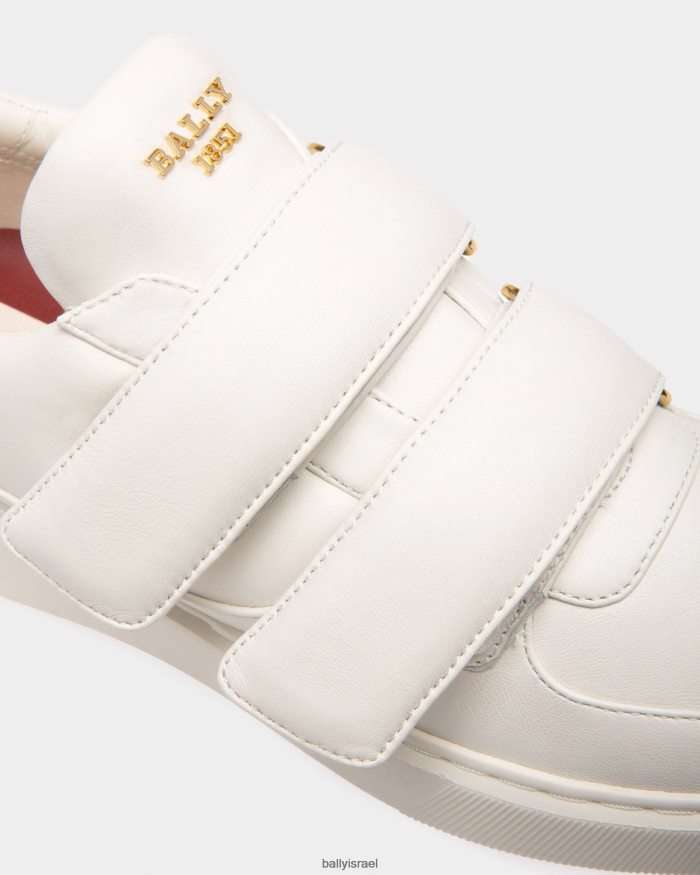 לבן Bally נעלי ספורט מעור מאייור נשים הַנעָלָה AS12D656