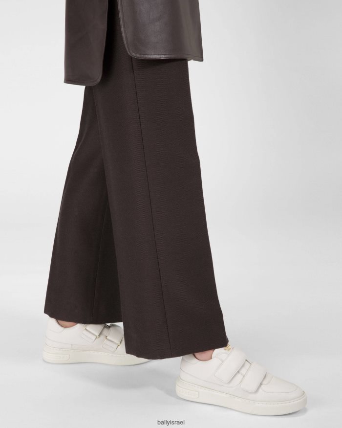 לבן Bally נעלי ספורט מעור מאייור נשים הַנעָלָה AS12D656