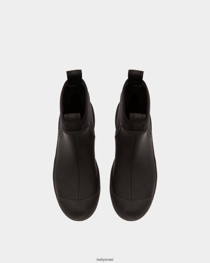 שָׁחוֹר Bally מגפי עור וגומי גאדי נשים הַנעָלָה AS12D65