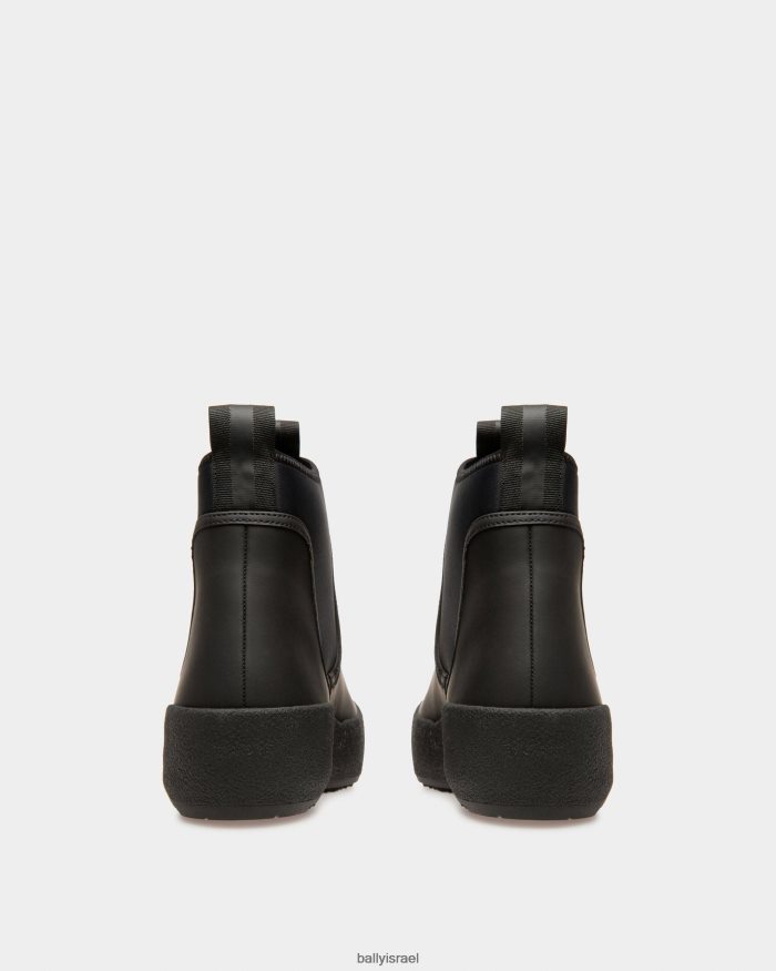 שָׁחוֹר Bally מגפי עור וגומי גאדי נשים הַנעָלָה AS12D65