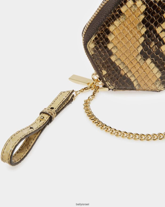 חום Bally ארנק מטבעות רוכסן בלוק נשים אביזרים AS12D677