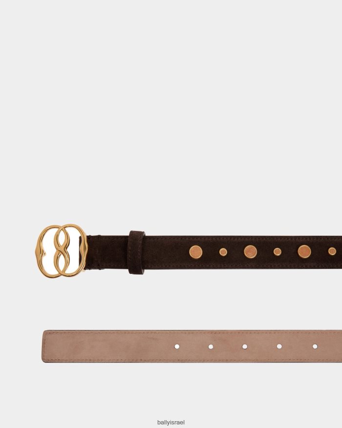חום Bally סמל עור חגורה קבועה נשים אביזרים AS12D688