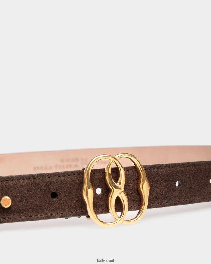 חום Bally סמל עור חגורה קבועה נשים אביזרים AS12D688