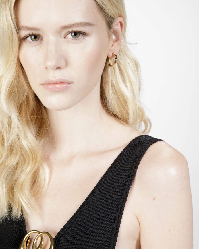 זהב Bally עגילי חישוק קטנים נשים אביזרים AS12D693