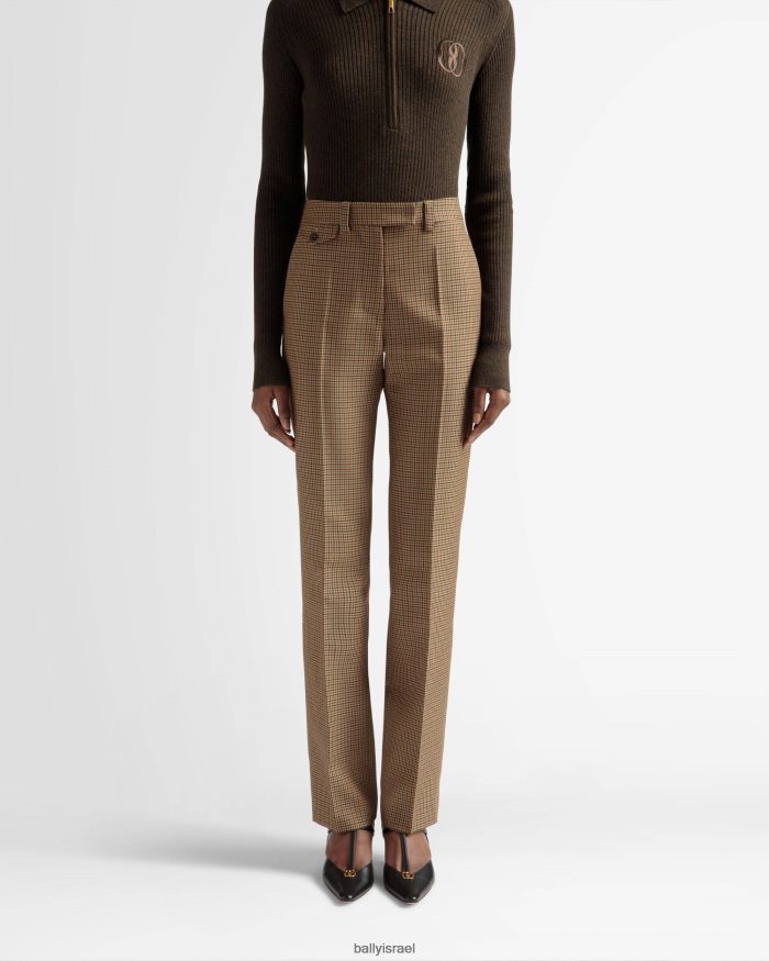 חום Bally מכנסיים ישרים מחויטים נשים הַלבָּשָׁה AS12D696